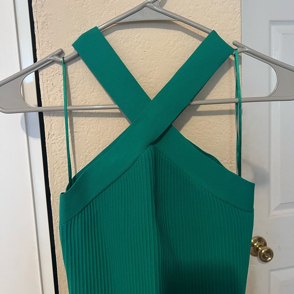 Green Ribbed Halter Top - Picture 4 of 5